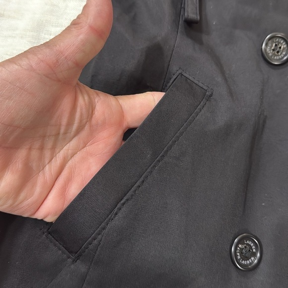 (N5) Ralph Lauren Women's Water Resistant Trench Coat in Black, Size S - Picture 13 of 15